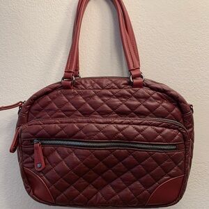 Urban Expressions Red and Purple Quilted‎ Shoulder Bag